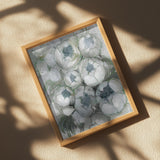 Nuria bouquet of peonies in teal and green Poster och Canvastavla