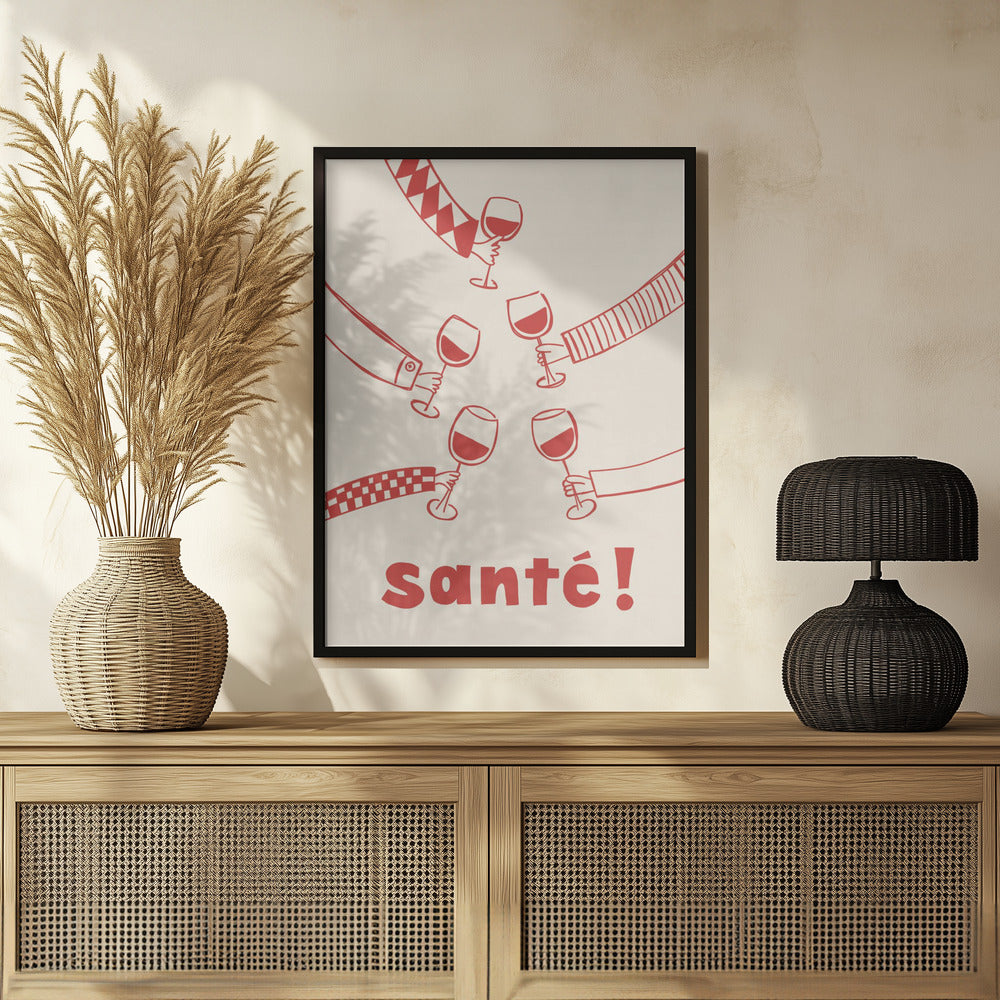 Santé! Wine Party with Friends Poster och Canvastavla