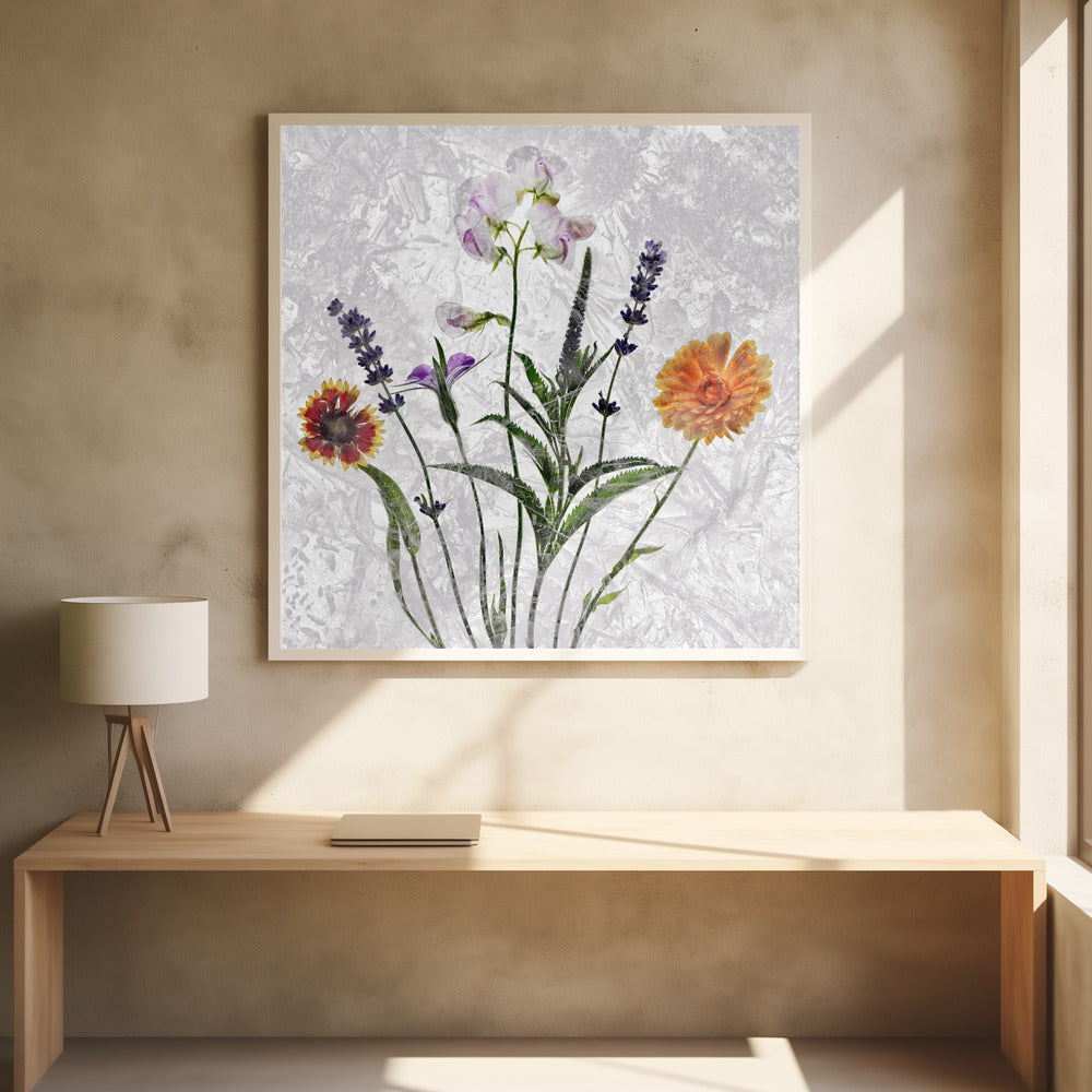 frozen garden flowers Poster och Canvastavla