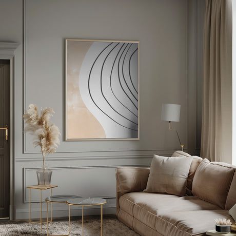 Beige Black Line Art Poster och Canvastavla