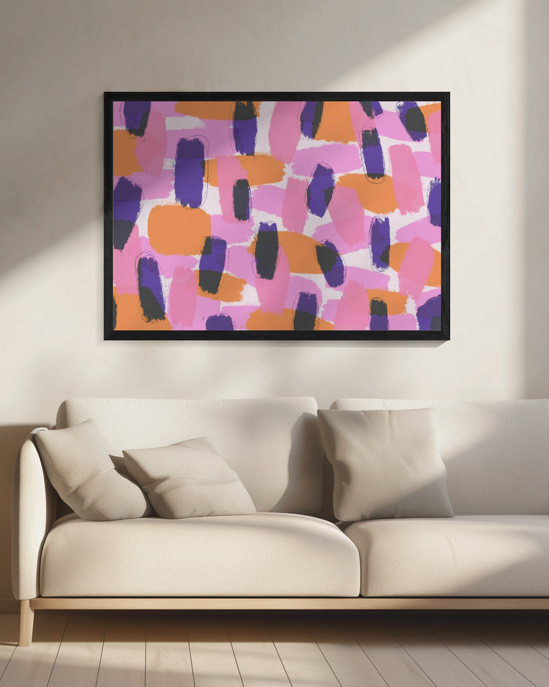 Layered Purple Strokes Pattern Poster och Canvastavla