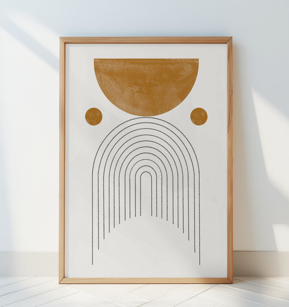 Mid Century Modern / Soft Brown Watercolor Balance Poster och Canvastavla