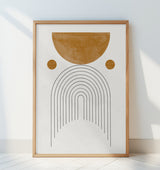 Mid Century Modern / Soft Brown Watercolor Balance Poster och Canvastavla