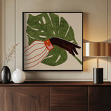 Green Canvas, Red Accent Poster och Canvastavla