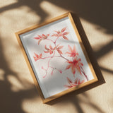 Branch of Momiji Maple Tree With Leaves and Seeds During 1870–1880 Poster och Canvastavla