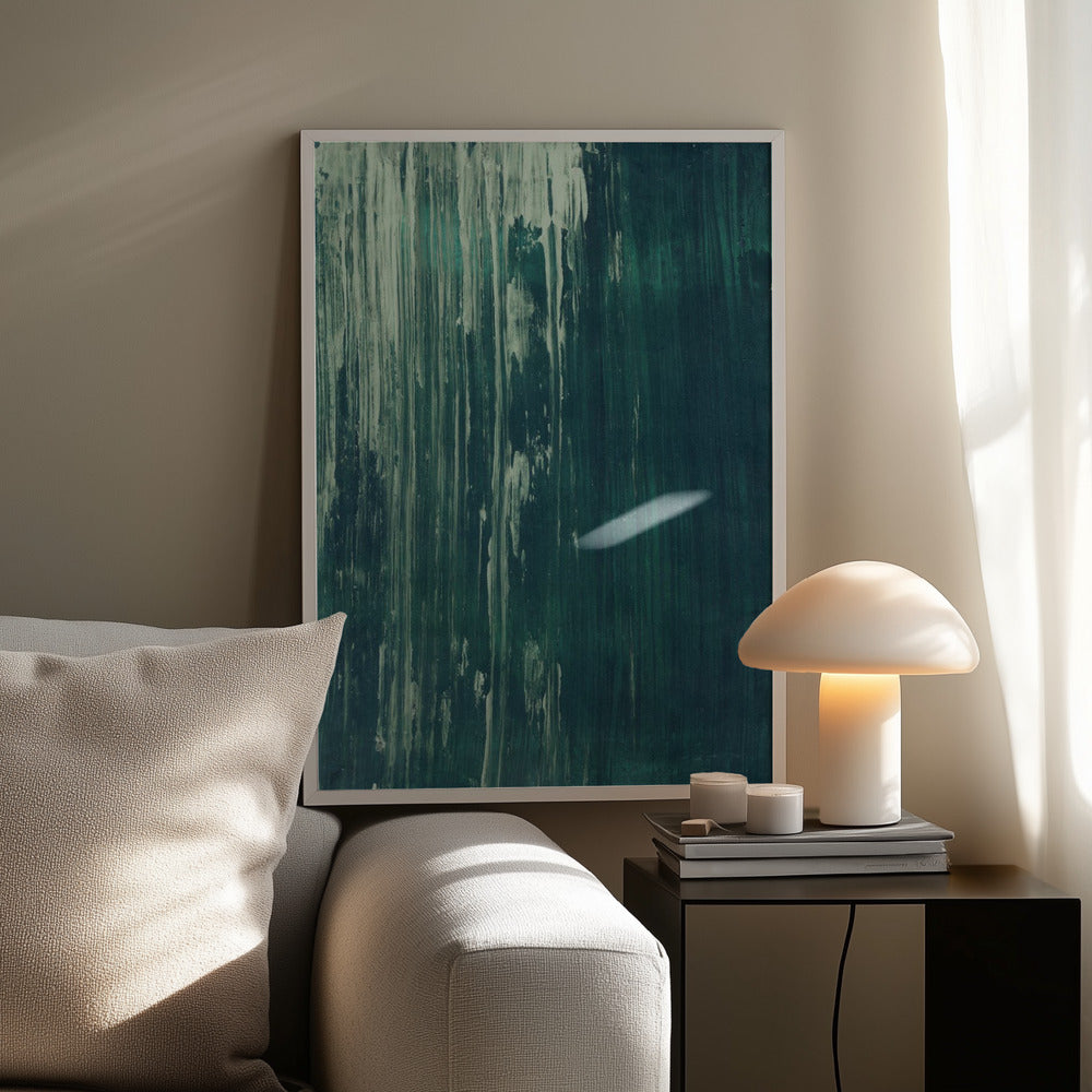 Dark teal scratched texture Transformative Teal Poster och Canvastavla