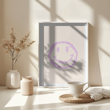 Purple Smiley Poster och Canvastavla