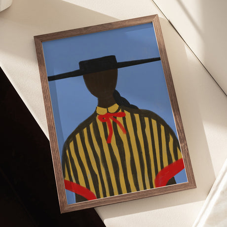 Bold Hat Woman and Stripes New Mexico Style Poster och Canvastavla