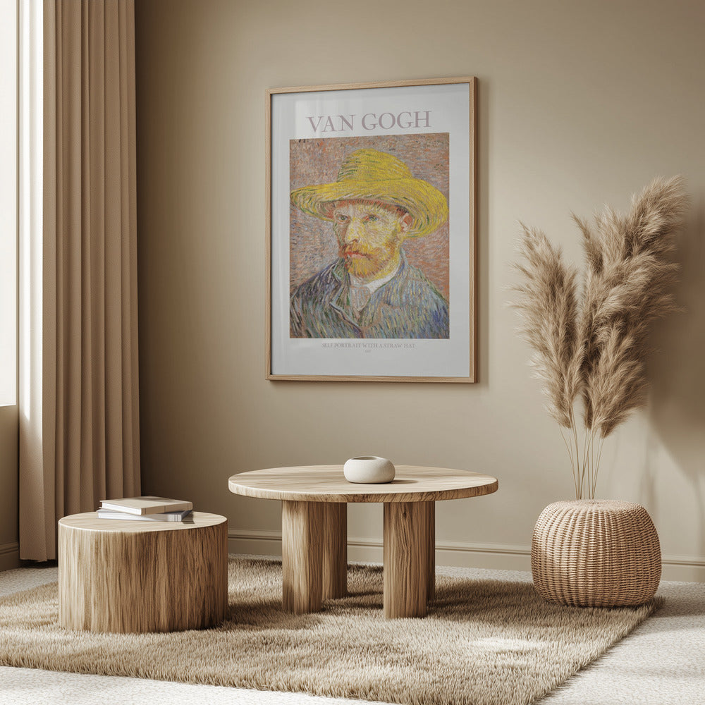 Self Portrait With Straw Hat Poster och Canvastavla