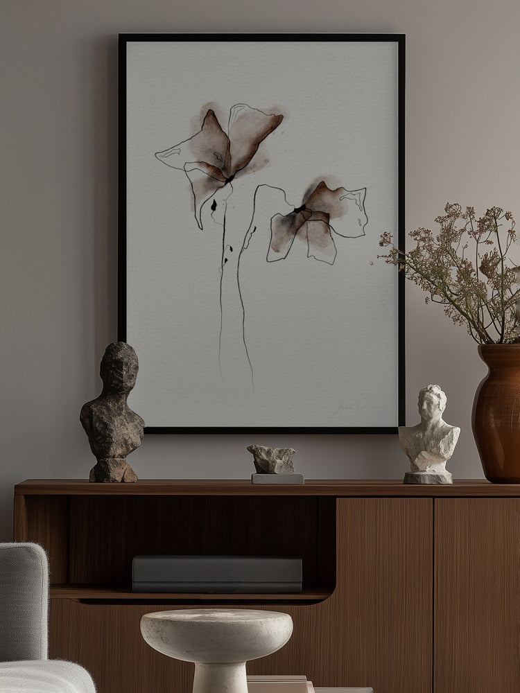 FUNKY FLOWERS digital watercolor painting Poster och Canvastavla