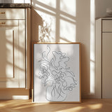Flower Bouquet Grey Poster och Canvastavla