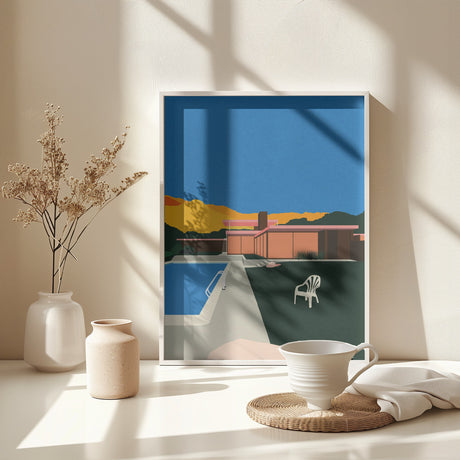 Kaufmann Desert House Poolside Poster och Canvastavla