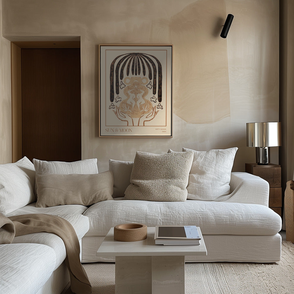 Vessel Collection : Sun & Moon (LineArt) Poster och Canvastavla