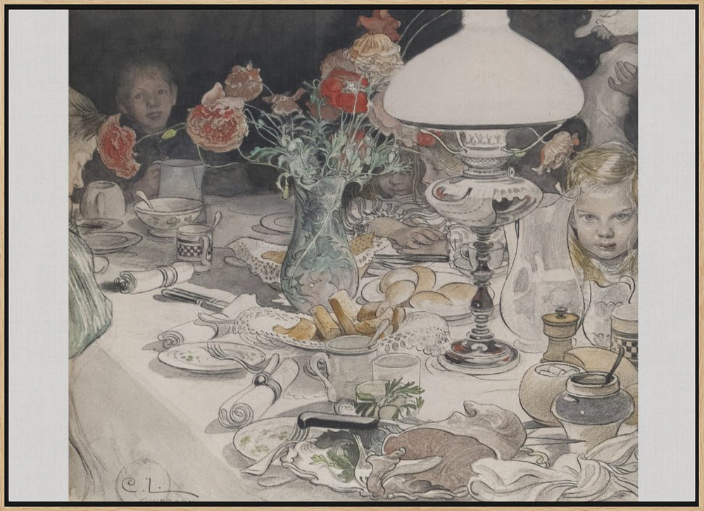 Around the Evening Lamp (1900) Poster och Canvastavla