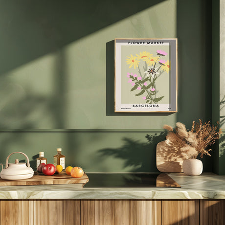 Flower Market Barcelona Poster och Canvastavla