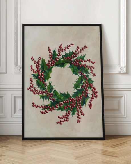 Holly wreath Poster och Canvastavla