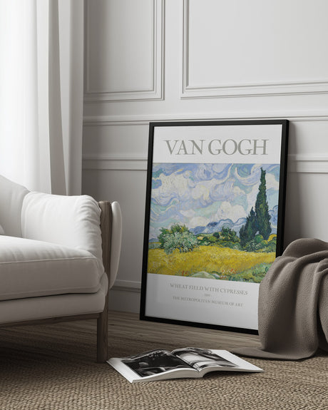 Wheat Field With Cypresses Poster och Canvastavla