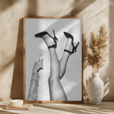 Champagne legs Black and White Poster och Canvastavla