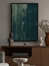 Dark teal scratched texture Transformative Teal Poster och Canvastavla