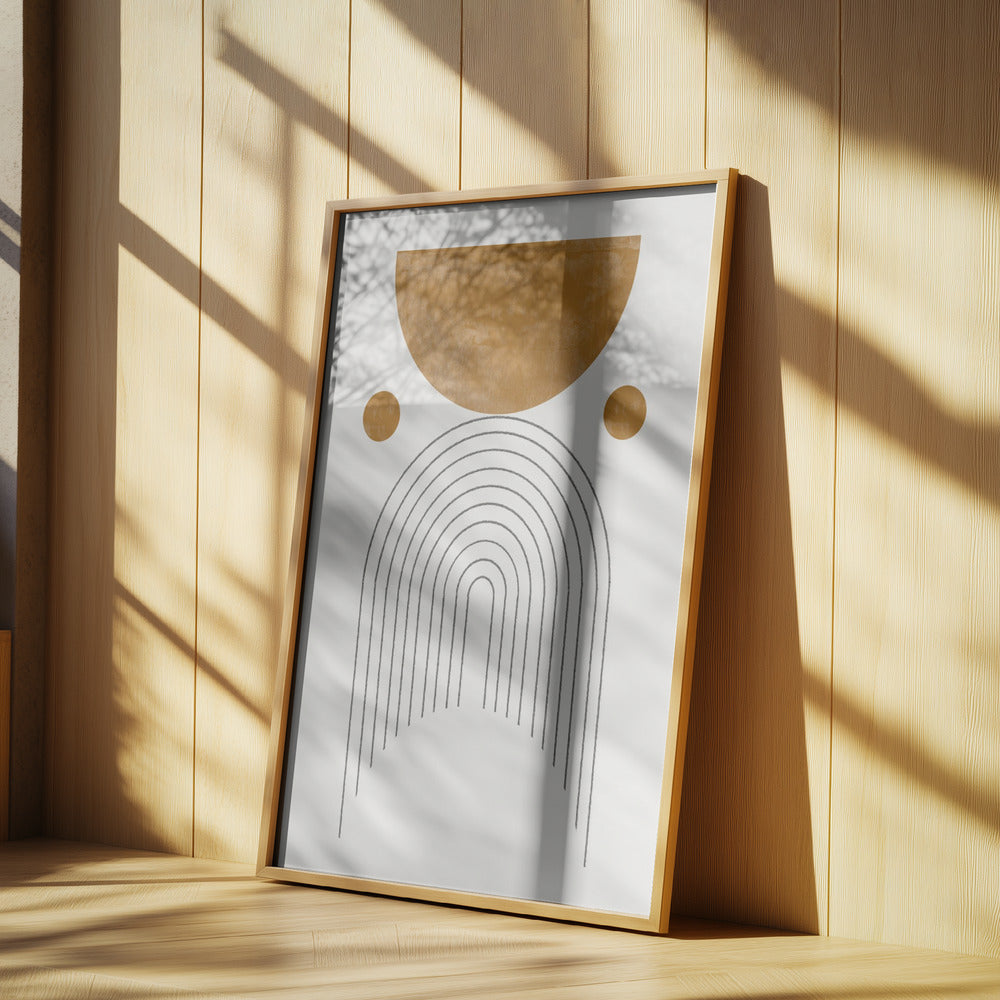 Mid Century Modern / Soft Brown Watercolor Balance Poster och Canvastavla