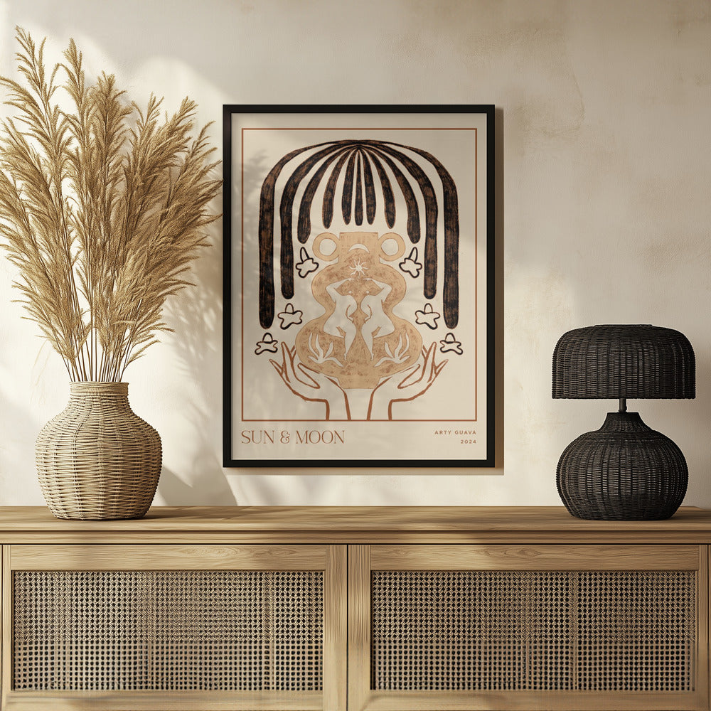 Vessel Collection : Sun & Moon (LineArt) Poster och Canvastavla