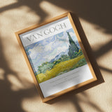 Wheat Field With Cypresses Poster och Canvastavla