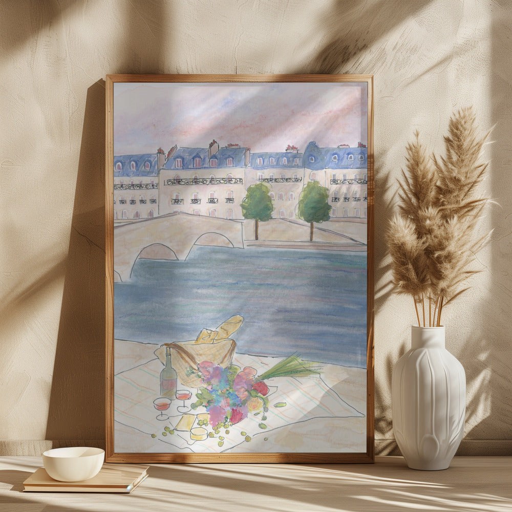 Picnic At the Seine 70x100 Poster och Canvastavla