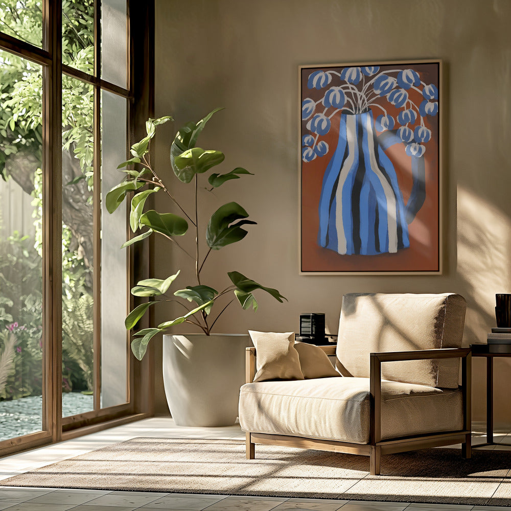 Striped Vase Poster och Canvastavla
