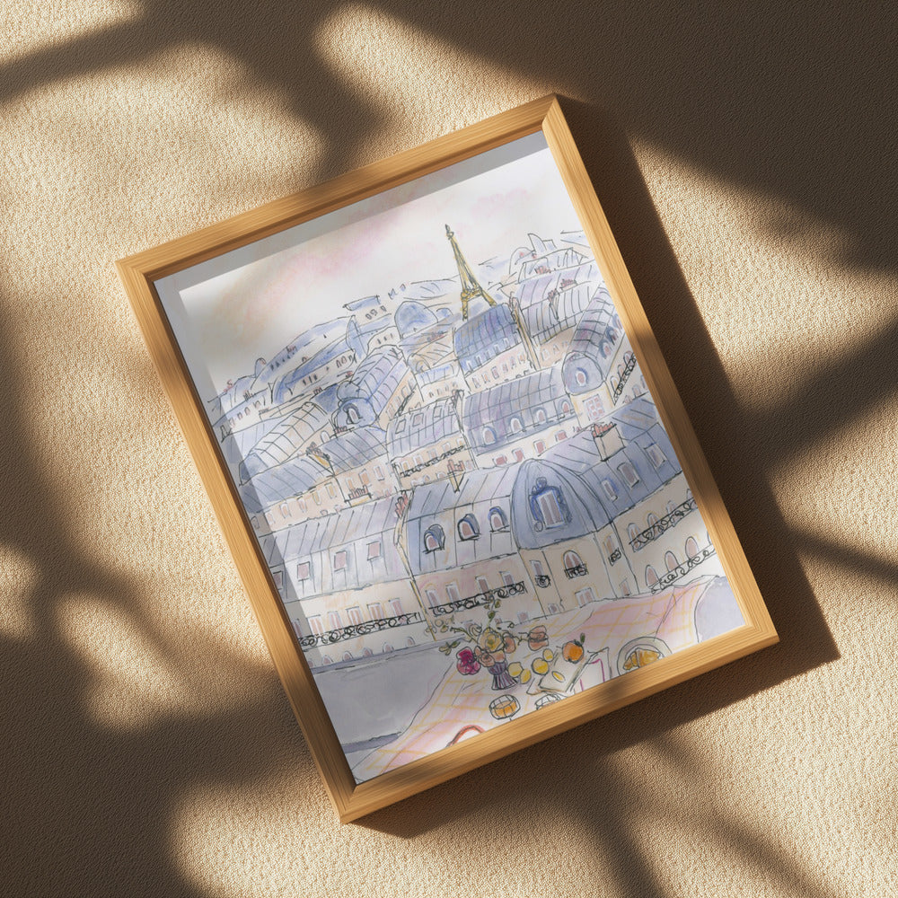 Parisian Rooftop 70x100 Poster och Canvastavla