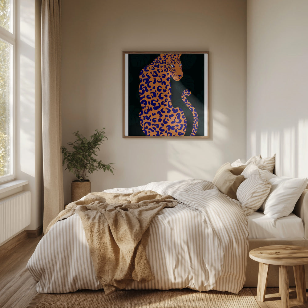 Orange Leopard Poster och Canvastavla