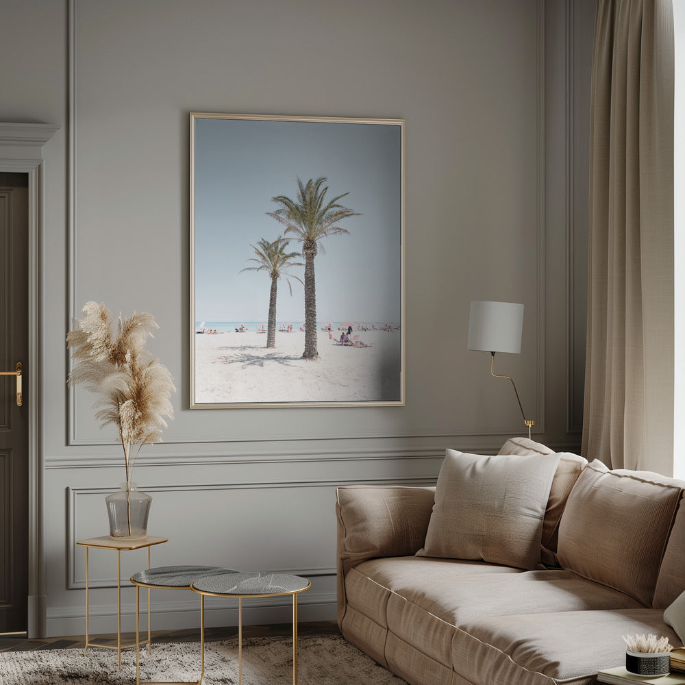 Palm tree at the beach Poster och Canvastavla