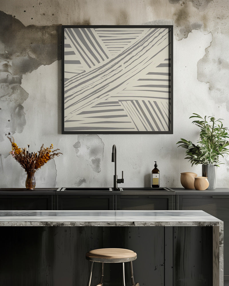 Grey diagonal stripe pattern Poster och Canvastavla