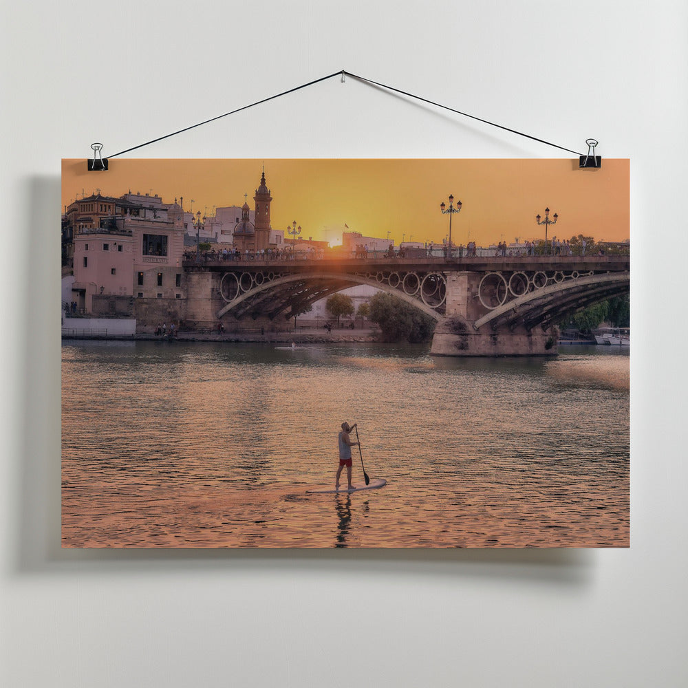 Atardecer en el Guadalquivir Poster och Canvastavla