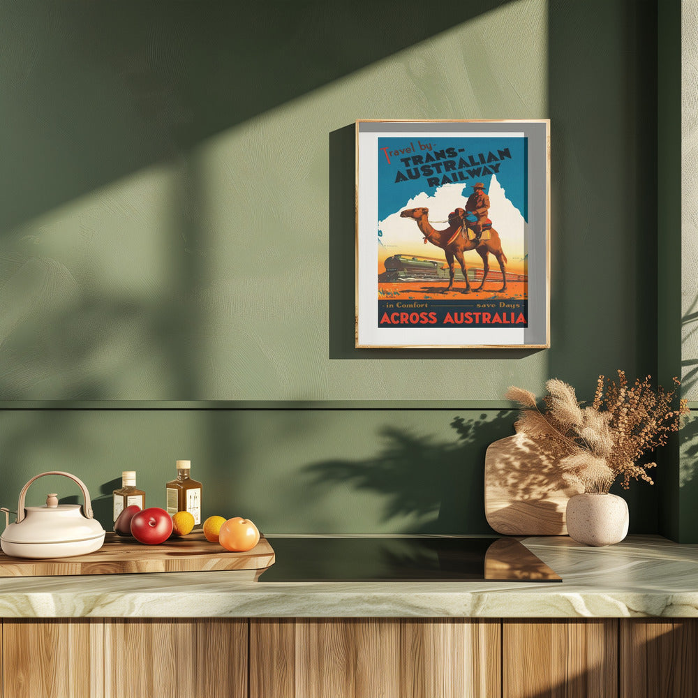Trans Australian Railway Poster Poster och Canvastavla