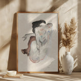 Crouching Nude In Shoes and Black Stockings 1912 Poster och Canvastavla