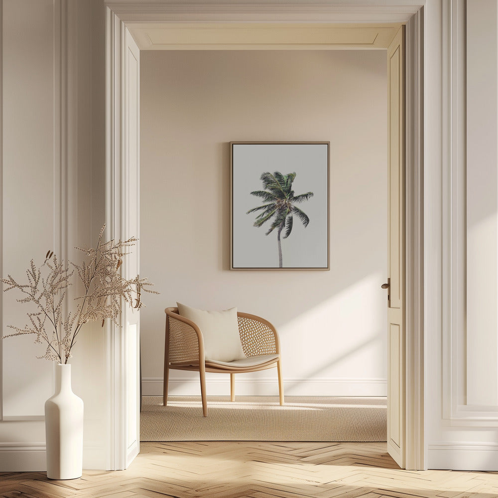 Windy Palm Tree Poster och Canvastavla