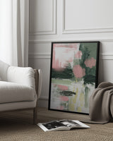 Pink On Green 3 Poster och Canvastavla