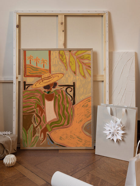 Lady in Stripe Poster och Canvastavla