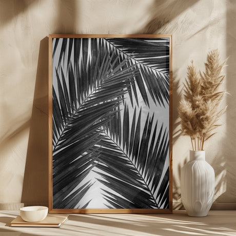 Palm Leaf Black & White III Poster och Canvastavla