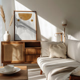 Mid Century Modern / Soft Brown Watercolor Balance Poster och Canvastavla