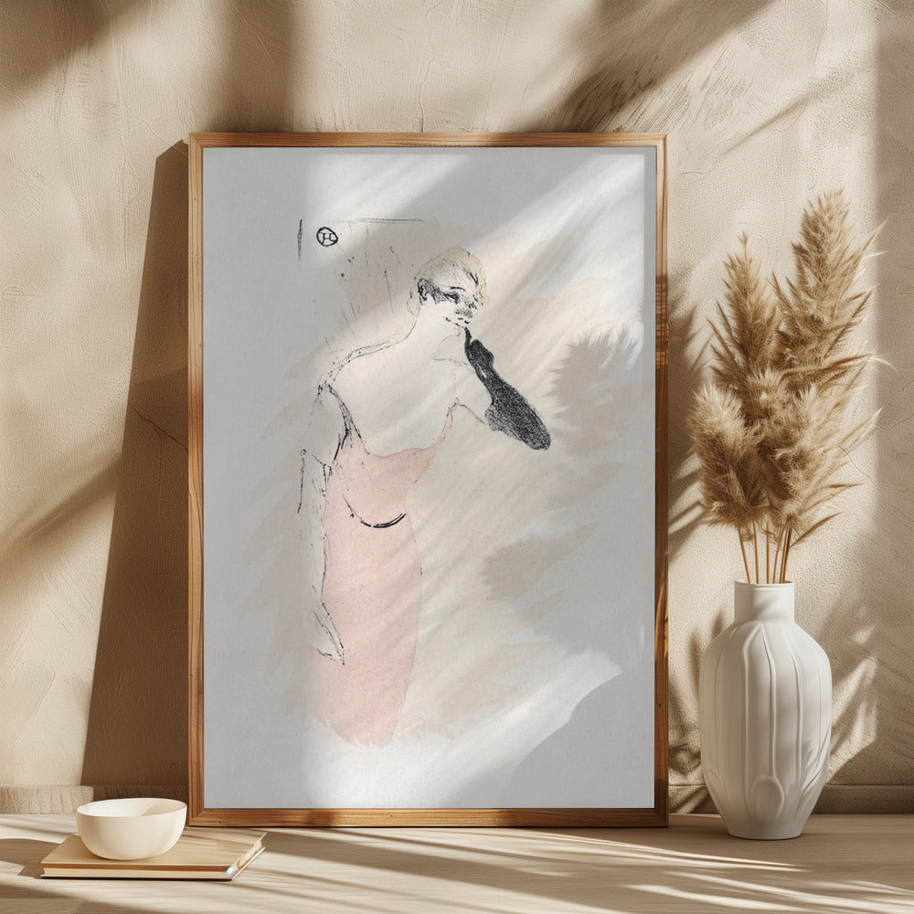 Yvette Guilbert In columbine a Pierrot (1894) Poster och Canvastavla