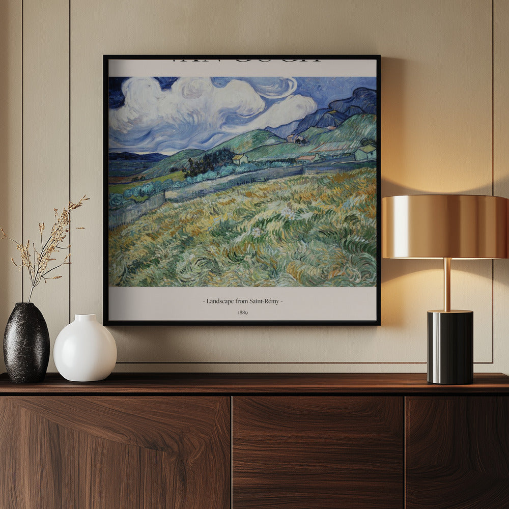 Landscape From Saint Rémy (1889) Poster och Canvastavla