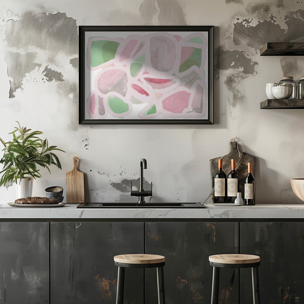 Pink Scribble Poster och Canvastavla