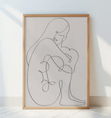 Woman Lines Black Poster och Canvastavla