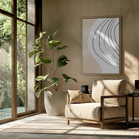 Beige Black Line Art Poster och Canvastavla