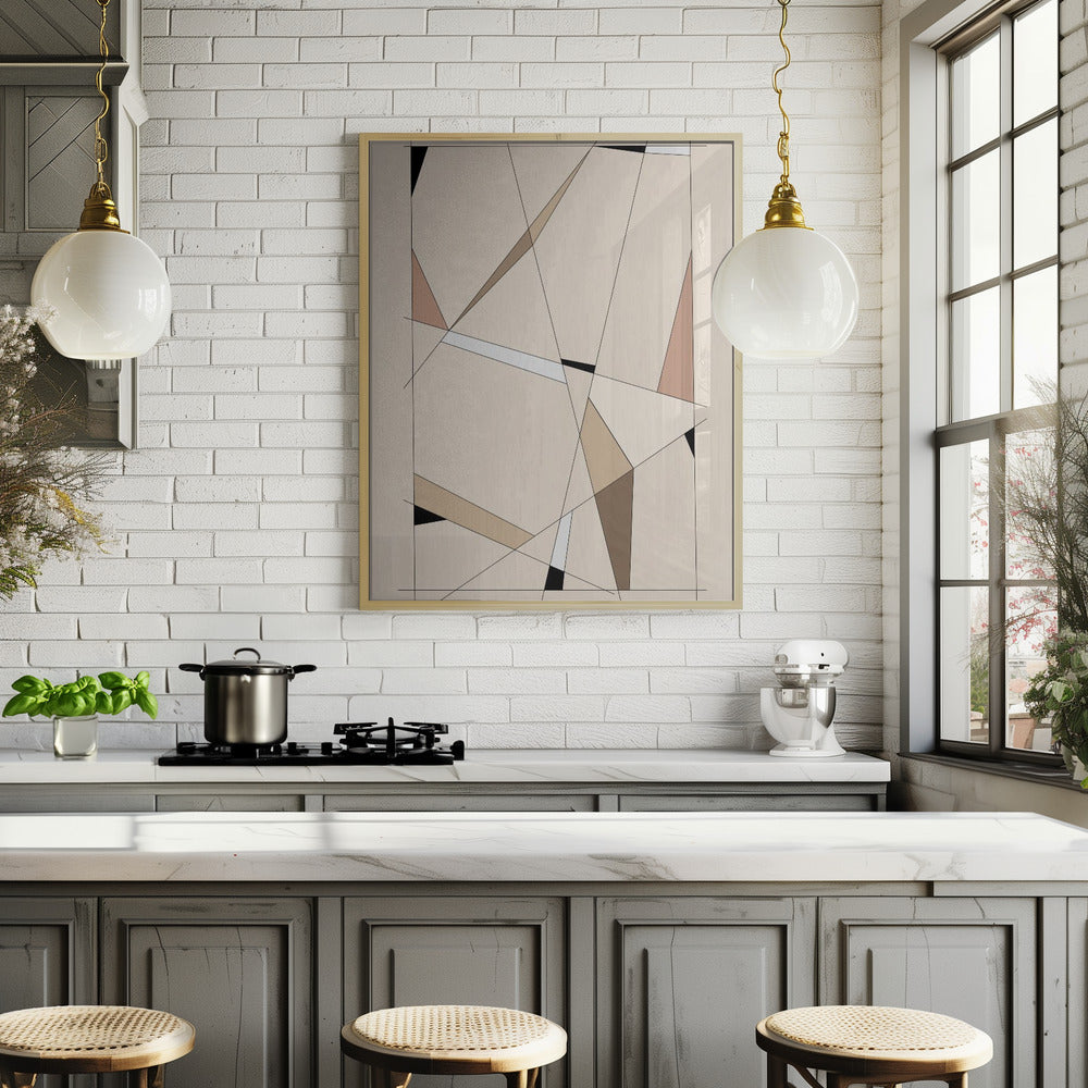 Geometric Beige art No.1 Poster och Canvastavla