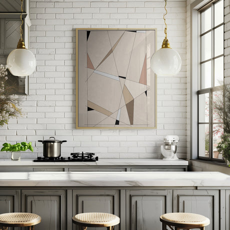 Geometric Beige art No.1 Poster och Canvastavla
