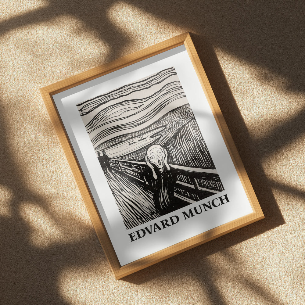 Skriet- The Scream - Monochrome Version Poster och Canvastavla