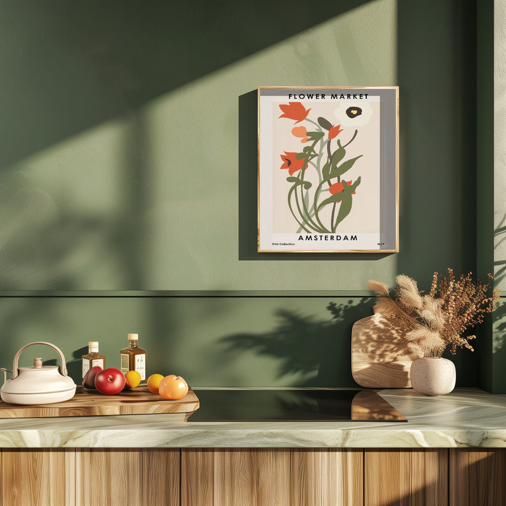 Flower Market Amsterdam Poster och Canvastavla