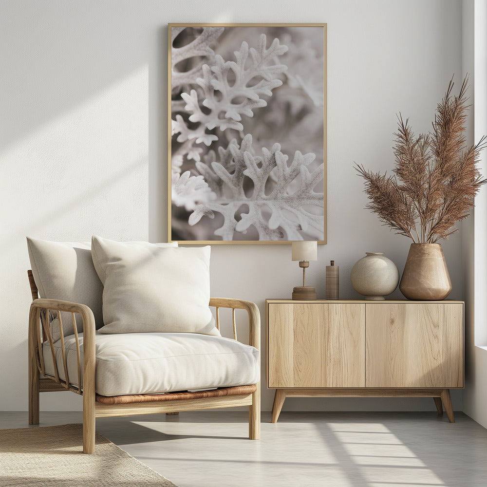 Silver Leaves Poster och Canvastavla